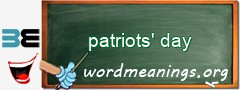 WordMeaning blackboard for patriots' day